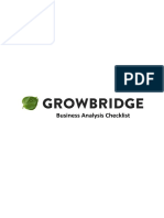 Business Analysis Checklist Growbridge Advisors LTD