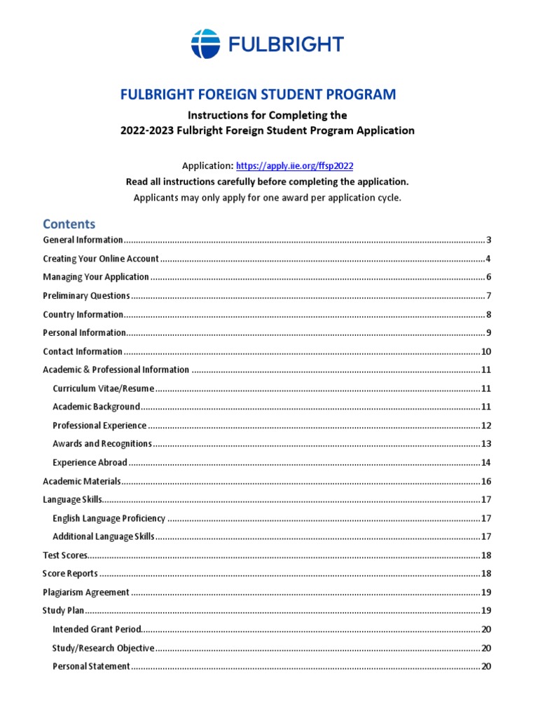 Fulbright Foreign Student Program Guide | PDF | Academic Degree | Login