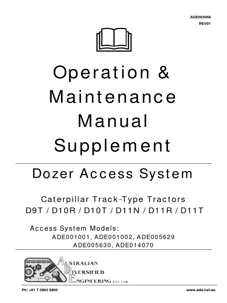 Operation and Maintenance Manual Supplement for Dozer Access Systems on Caterpillar TrackType