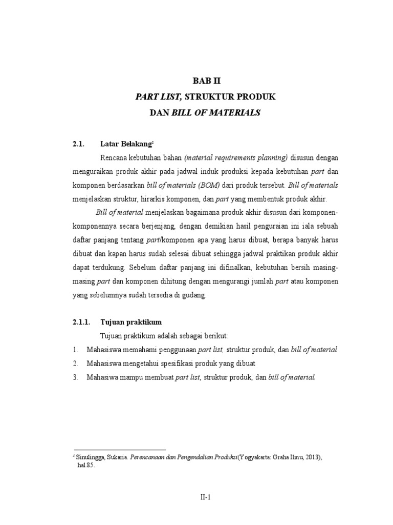 Part List dan Bill of Materials Ragum | PDF