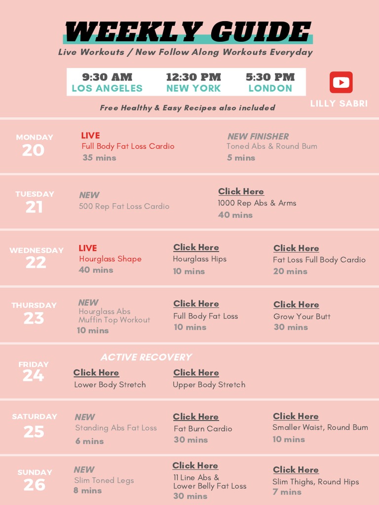 Weekly Workout Schedule & Guides | PDF