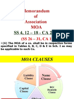 Memorandum of Association MOA: SS 4, 12 - 18 - CA 2013