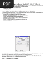 MikroTik Configuration With DHCP WAN Connection