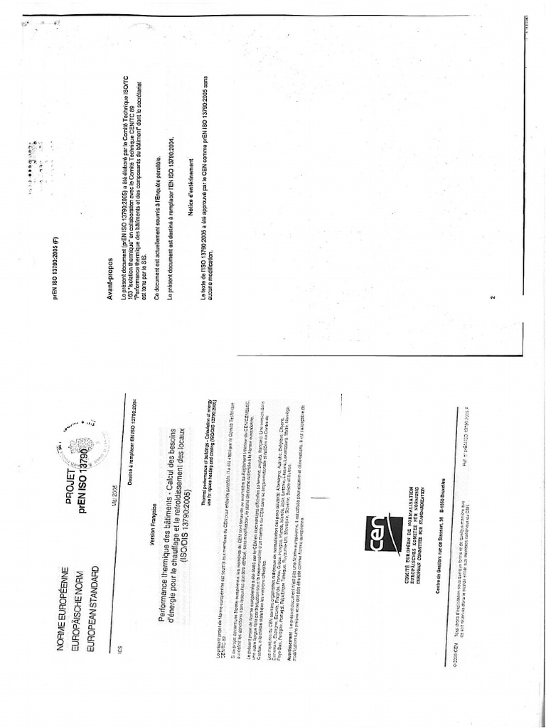 prEN ISO 13790 | PDF