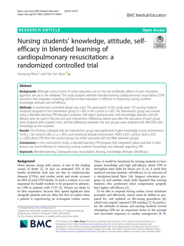 Nursing Students' Knowledge, Attitude, Selfefficacy in Blended Learning ...