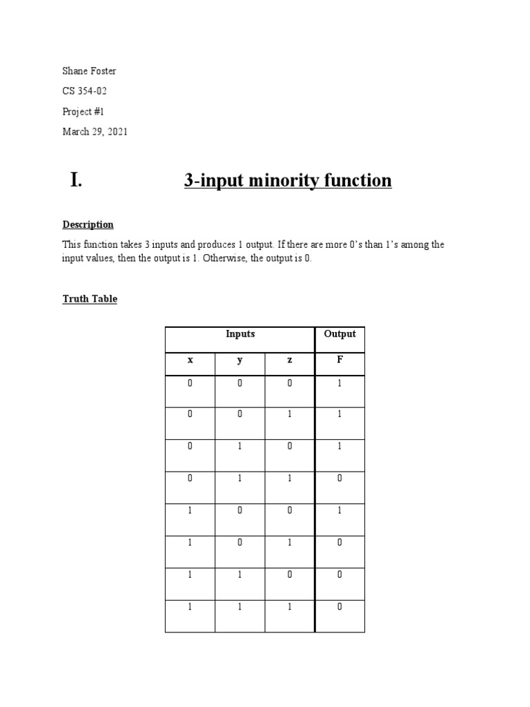 Cs 354 Project 1 | PDF | Logic | Computer Engineering