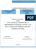 Analyse de La Gestion de Tresorerie en Dat de Valeur