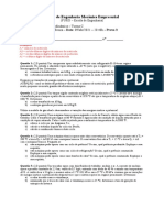 Curso de Engenharia Mecânica: Prova de Termodinâmica