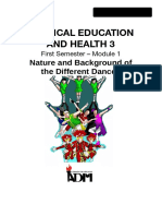 Physical Education and Health 3: Nature and Background of The Different Dances