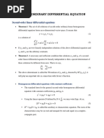 Session 10: Ordinary Differential Equation: Second-Order Linear Differential Equations