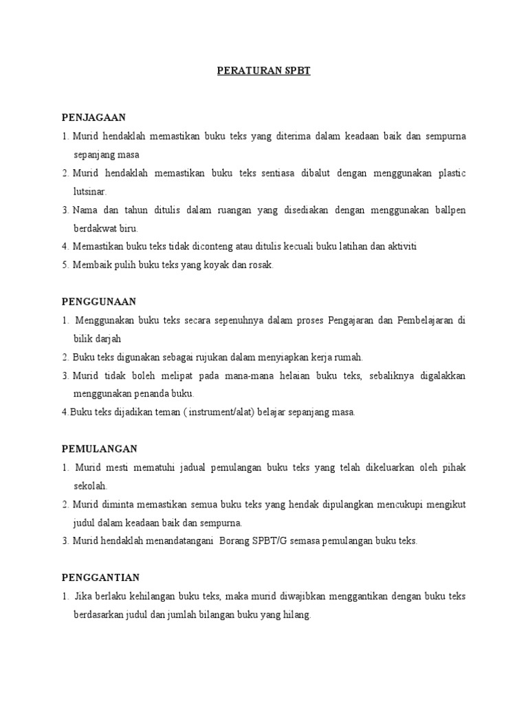 Panduan Penggunaan Buku Teks SPBT | PDF
