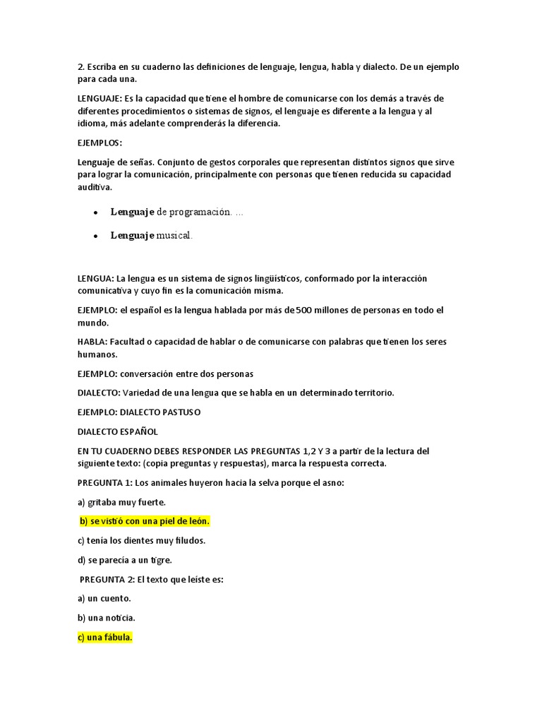 LENGUAJE | PDF | Artes del Lenguaje y Comunicación | Estudios de ...