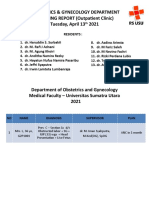 Obstetrics & Gynecology Department MORNING REPORT (Outpatient Clinic) Tuesday, April 13 2021