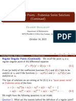 Regular Singular Points - Frobenius Series Solutions (Continued)