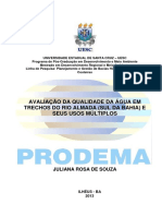 Avaliação Da Qualidade Da Água No Rio Almada e Seus Usos Multiplos