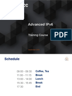 Advanced IPv6 Training Schedule and Course Overview Sep 2018
