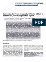 Harnessing The Power of Agricultural Waste: A Study of Sabo Market, Ikorodu, Lagos State, Nigeria