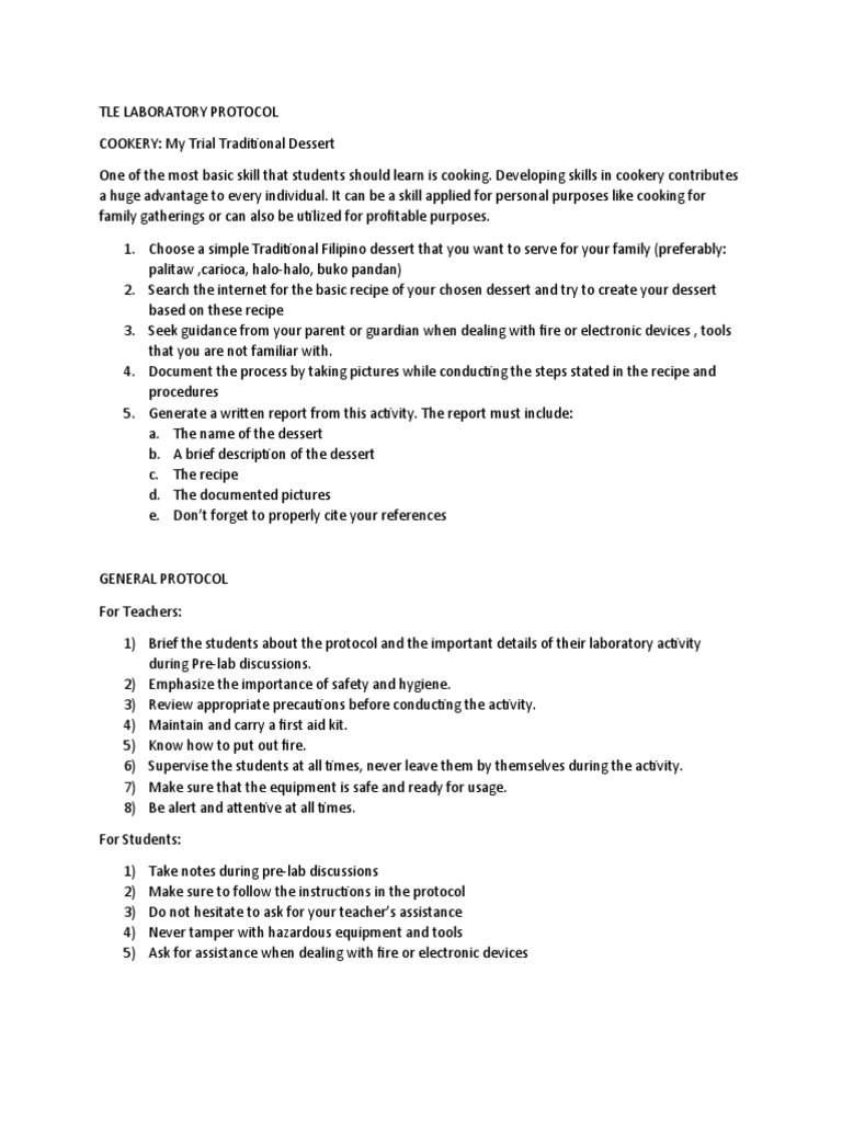 Tle Laboratory Protocol | PDF