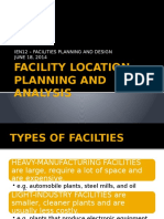 Facility Location Planning and Analysis
