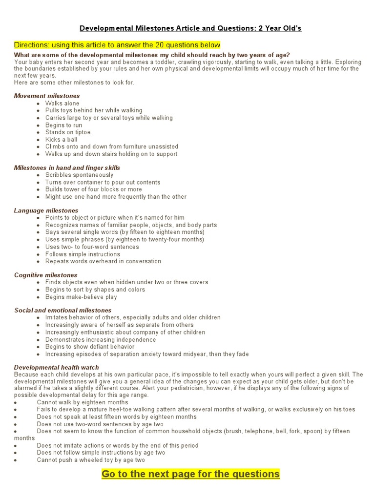 2-Year-Old Developmental Milestones | PDF | Toddler | Toys