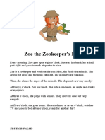 Zoe The Zookeeper Daily Routines and Zoo Vocabular Worksheet Templates Layouts - 104384