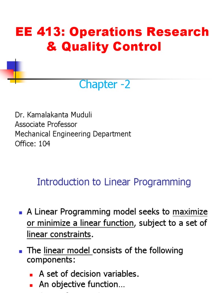 Introduction To Linear Programming | PDF | Linear Programming ...