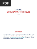 Optimization Techniques: J. Fisher