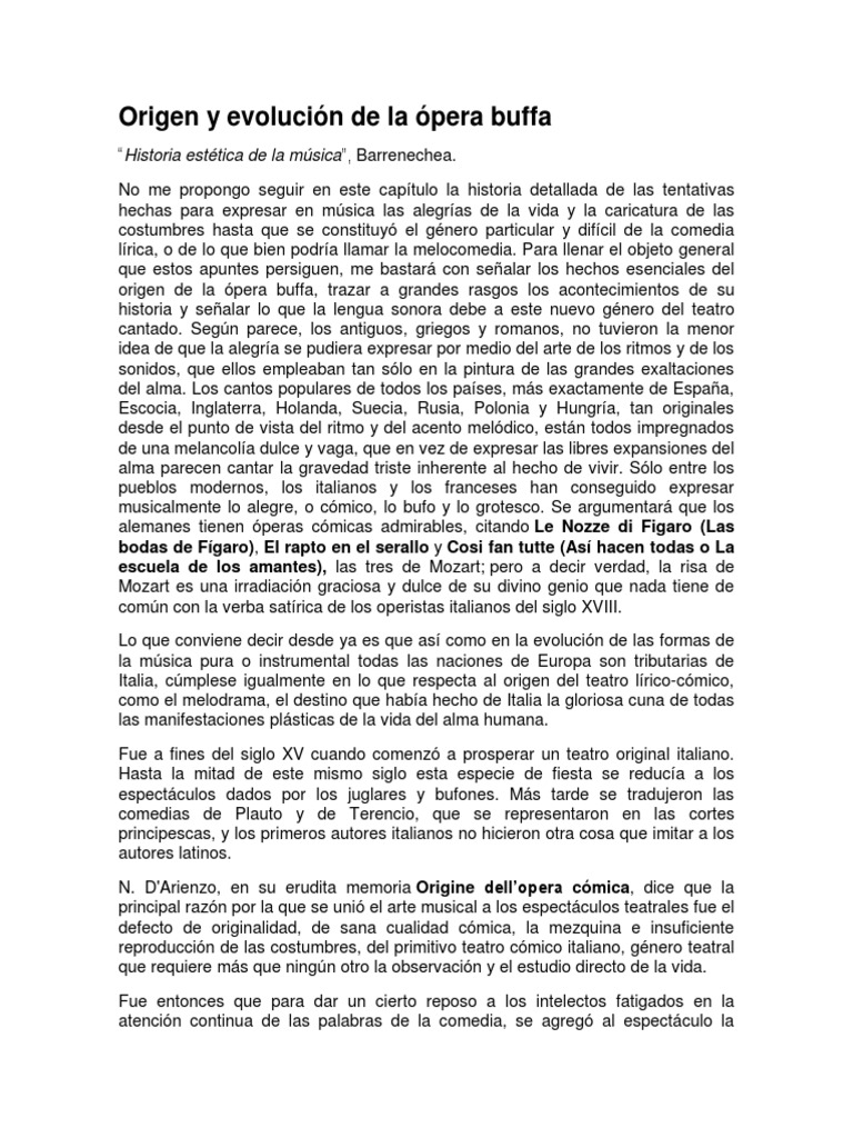 Opera Buffa | PDF | Ópera | Comedia