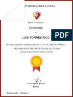 Certificado Curso Bioseguridad Covid19