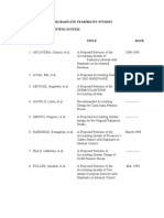 V. List of Undergraduate Feasilibilty Studies