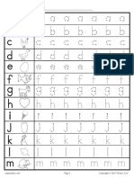 LowerCase Tracing worksheet-Tiered