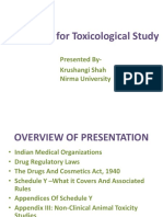 Schedule Y For Toxicological Study: Presented By-Krushangi Shah Nirma University