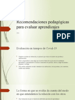 Recomendaciones Pedagógicas para Evaluar Aprendizajes