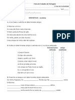 Gramática - revisões determinantes e adjetivos - 2º ano