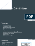 TEI For Critical Editions: Digital Age