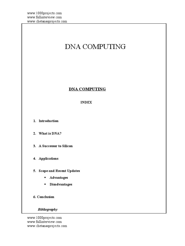Understanding DNA Computing Basics | PDF | Dna | Nucleotides
