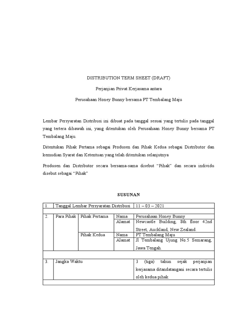 Lembar Persyaratan Distribusi Madu | PDF