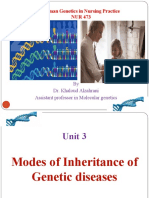 Human Genetics in Nursing Practice NUR 473: by Dr. Khaloud Alzahrani Assistant Professor in Molecular Genetics