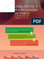 Sesión # 11 LA IGLESIA GENTIL Y LA OBRA MISIONERA DE PABLO