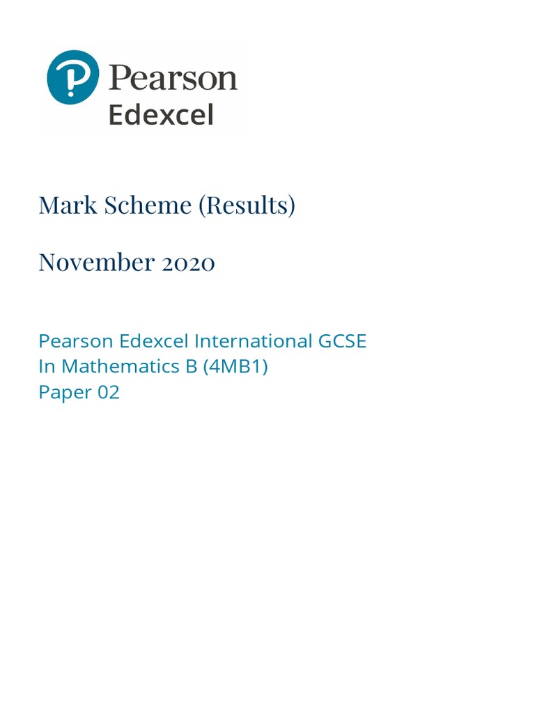 June 2020 Mathematics B Mark Scheme 2 | PDF | Mathematical Objects ...