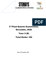 2nd Final Quarter Exam December 2020