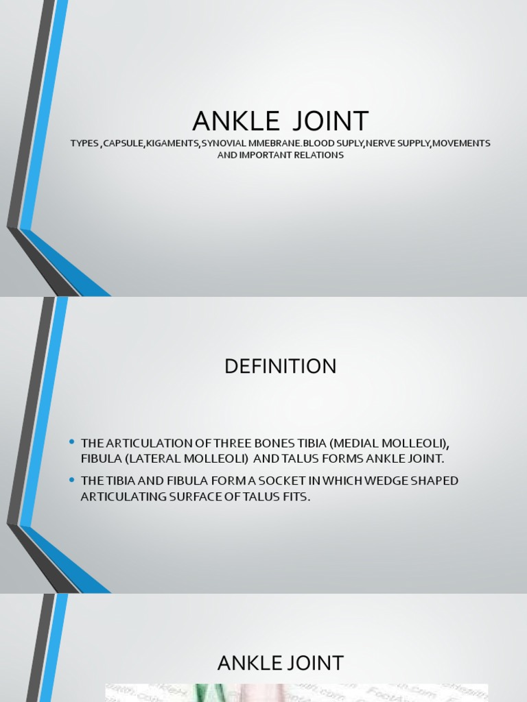 Ankle Joint: Structure and Function | PDF | Ankle | Foot