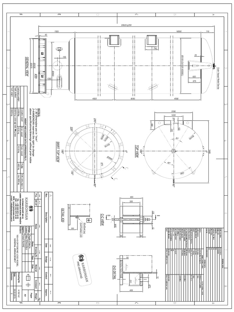 100 m3 Vertical Cryogenic LCo2 Storage Tank GA - 22 Barg | PDF