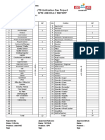 JTB Unitization Gas Project Site Hse Daily Report: NO. Position MP NO. Position MP