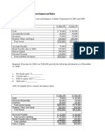 Exercise For Financial Statement Analysis and Ratios