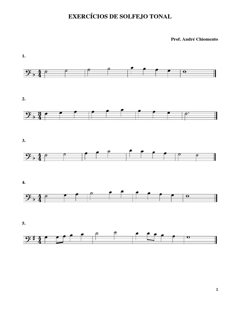 Exercícios de Solfejo para Iniciantes | PDF