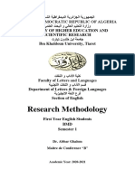 Research Methodology (Resear - Meth - M111)