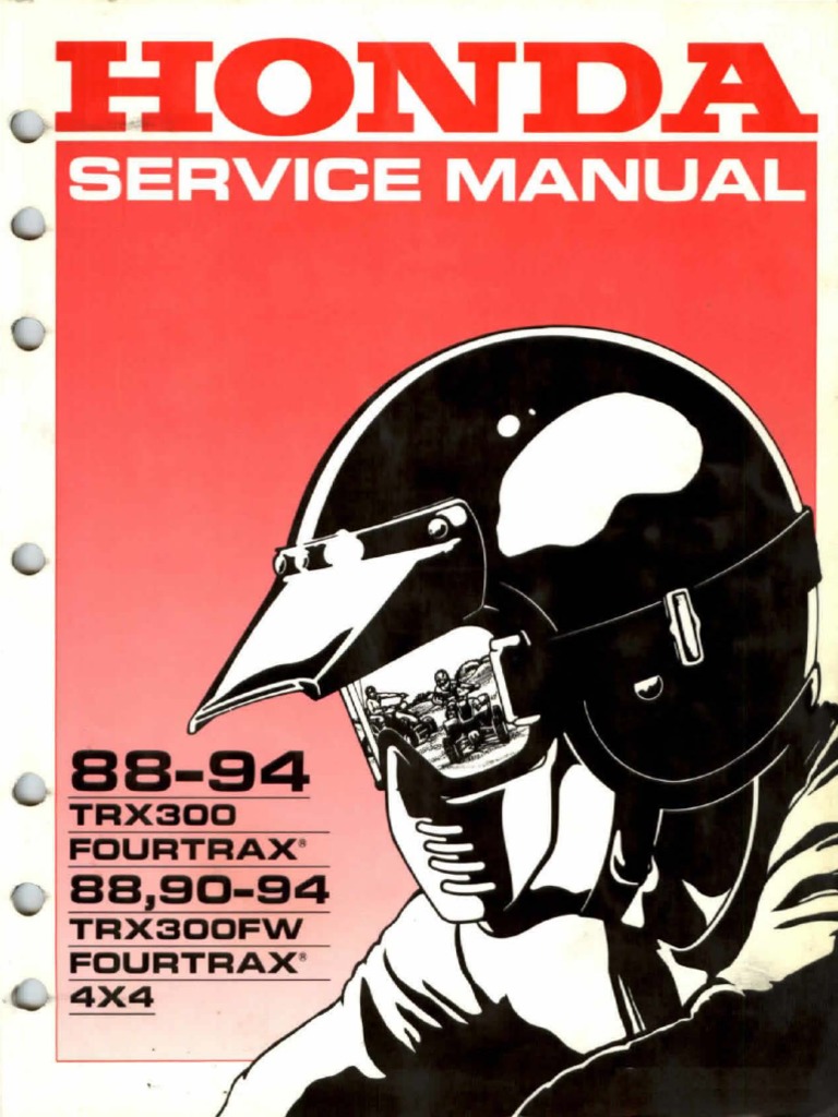 Honda TRX300FW Fourtrax Service Manual | PDF | Nut (Hardware
