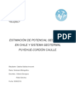 Estimación de Potencial Geotérmico en Chile y Sistema Geotermal Puyehue-Cordón Caulle