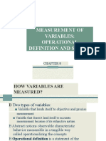Measurement of Variables: Operational Definition and Scales
